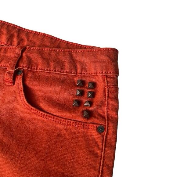Mossimo orange rust denim cutoff shorts 90s vibe - Picture 2 of 6